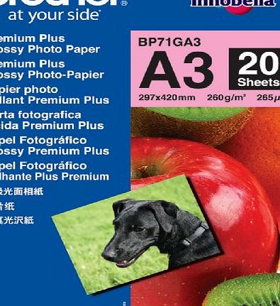 Brother Innobella Glossy Photo Paper A3 BP71GA3 [20 Sheets]